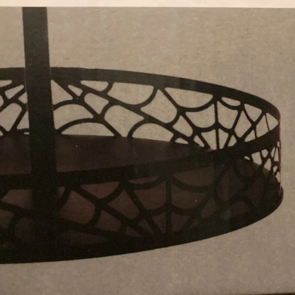 BNIB- 14.8” x 10”- Two Tiered- Black Metal Decorative Spider Web 🕸️ Tray